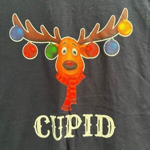 New Cupid Reindeer Tee Holiday Christmas Youth Small